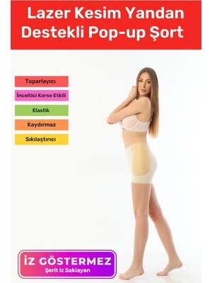 Floranova Özel Üretim Toparlayıcı Sıkılaştırıcı Iz Göstermeyen Şekillendirici Yandan Destekli Pop-Up Şort