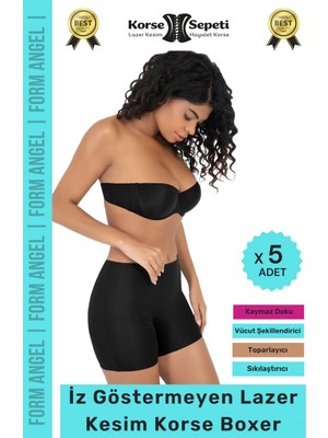 Floranova #korse Iz Göstermeyen Kaymaz Basen Toparlayıcı Şekillendiren Lazer Kesim Korse Boxer - 5 Adet