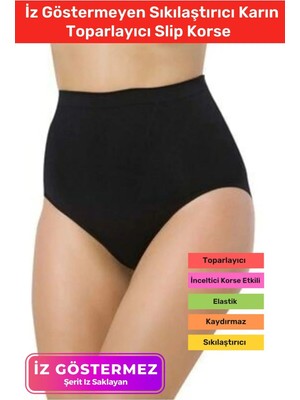 Floranova Özel Üretim Yüksek Bel Kaydırmaz Iz Göstermeyen Sıkılaştırıcı Karın Toparlayıcı Slip Korse