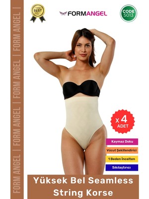 Floranova #korse Seamless Dikişsiz Toparlayıcı Vücut Şekillendiren Kaymaz Yüksek Bel String Korse - 4 Adet