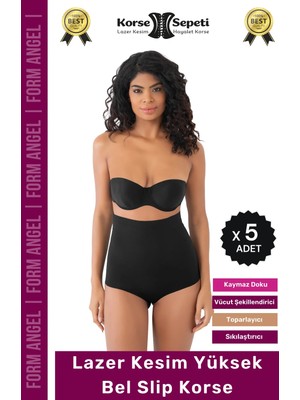 Floranova #korse Toparlayıcı Kaymaz 2 Beden Küçülten Kadın Lazer Kesim Yüksek Bel Slip Korse - 5 Adet