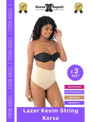 Floranova #korse Iz Yapmaz Göstermeyen Kaymaz Doku Toparlayıcı Sıkılaştıran Lazer Kesim String Korse - 3 Adet