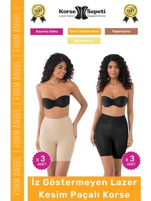Floranova #korse Iz Yapmayan Kaymayı Önleyen Toparlayıcı Sıkılaştıran Lazer Kesim Paçalı Korse 6'lı Set