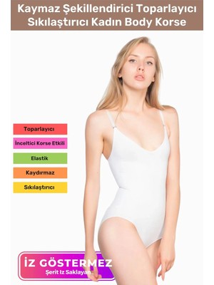 Floranova Özel Üretim Iz Göstermeyen Kaymaz Şekillendirici Toparlayıcı Sıkılaştırıcı Kadın Body Korse