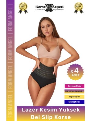 Floranova #korse Vücut Şekillendirici Karın Bel Toparlayıcı Lazer Kesim Yüksek Bel Slip Korse - 4 Adet