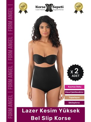 Floranova #korse Toparlayıcı Kaymaz 2 Beden Küçülten Kadın Lazer Kesim Yüksek Bel Slip Korse - 2 Adet