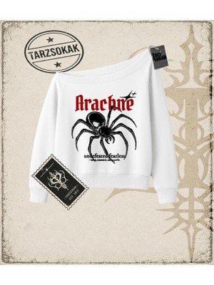 Tarzsokak Gotik & Grunge Streetwear Arahcne Kayık Yaka Sweatshirt
