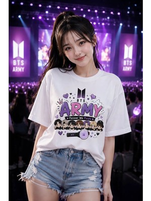 BarsDepo Bts Army Baskılı Oversıze T-Shırt | Premıum Kalıte