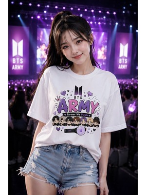 BarsDepo Bts Army Baskılı Oversıze T-Shırt | Premıum Kalıte