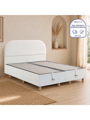 Niron Bohem Düz 180X200 cm Çift Kişilik Baza Başlık Seti - Sandıklı Modern Takım