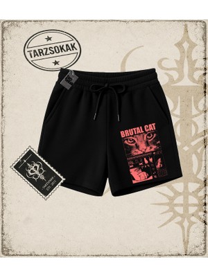 Tarzsokak Gotik & Grunge Streetwear Brutal Cat Unisex Şort