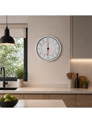 MiraLive Beyaz Takvimli 40 x 40 cm Metal Duvar Saati