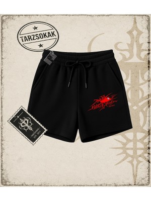Tarzsokak Gotik & Grunge Streetwear Black Widow Omuzu Açık Spider Unisex Şort