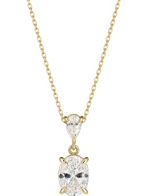 Koçak Oval Taşlı Vintage Altın Kolye