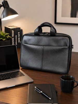 Başkent Çanta Laptop Çantası 17.3 Inç Deri Evrak Çantası Ayarlanabilir Omuz Askılı Şık ve Hafif Günlük Kullanıma Uygun 8683255014200
