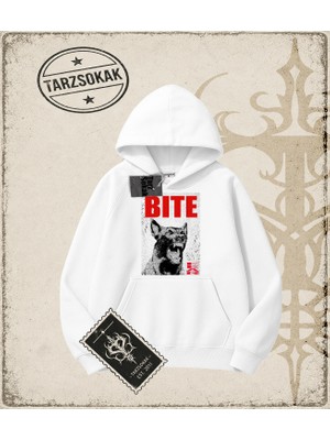 Tarzsokak Gotik & Grunge Streetwear Bıte Fear Kapşonlu Sweatshirt