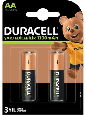 3D Sepetim Duracell 1.2V 1300MAH Aa Şarj Edilebilir Kalem Pil 2'li Paket