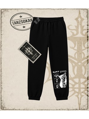 Tarzsokak Gotik & Grunge Streetwear Cat Retro (5) Unisex Jogger Eşofman Altı