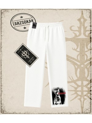 Tarzsokak Gotik & Grunge Streetwear Cat Fuuuck Unisex Baggy Eşofman Altı