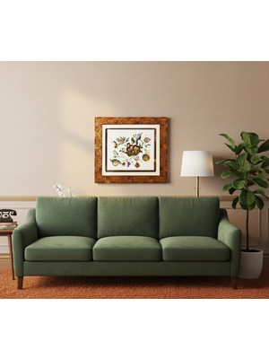 Muguetarts Çerçeveli %100 El Yapımı Bordo Çiçek Desenli Nakış El Sanatı Tablo (60X53CM)