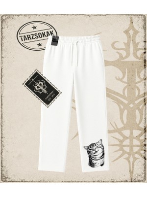 Tarzsokak Gotik & Grunge Streetwear Cat Gotik Y2K Unisex Baggy Eşofman Altı