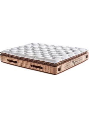 Niron Elegance Lüks Yatak 200x200 cm Çift Kişilik Paket Yaylı Pedli Yumuşak Yatak Tavşan Tüyü Dokusu