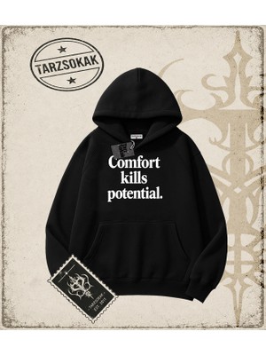 Tarzsokak Gotik & Grunge Streetwear Comfort Kılls Potentıal Kapşonlu Sweatshirt