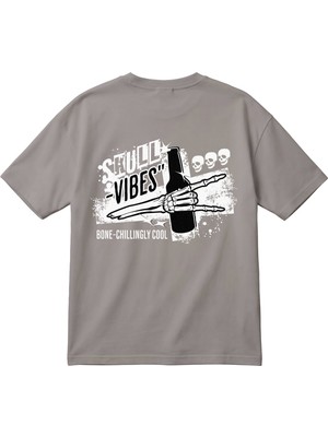 BarsDepo Skull Vibes Baskılı Oversize Unisex Tişört – Gotik Streetwear %100