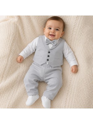 Mummys Love Erkek Bebek Yelekli Mevlüt Takımı - Gri