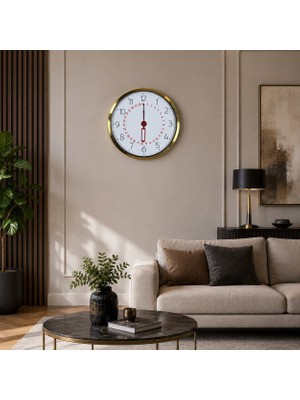Nemere Gold Takvimli 40 x 40 cm Metal Duvar Saati