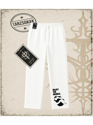 Tarzsokak Gotik & Grunge Streetwear Enjoy The Sılence_ Unisex Baggy Eşofman Altı