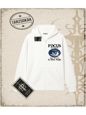 Tarzsokak Gotik & Grunge Streetwear Focus On Yourself Hırka & Çeket Fermuarlı Sweatshirt