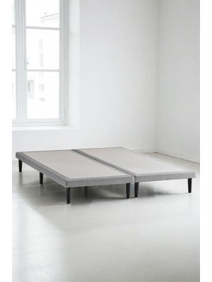 Niron Yatak Niron Slim Karyola - 150x200 Çift Kişilik Baza - Metal İskeletli, Yüksek Ayaklı ve Keten Kumaşlı