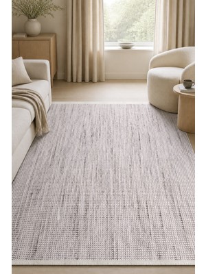 Cinka Home Huzur Gri Modern Bukle Oturma Odası Koridor Halısı Robot Süpürge Uyumlu Kolay Temizlenebilir Halı