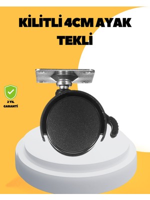 Esranın Dünyası 4 cm Kilitli Mobilya Tekerleği Tekli Sessiz ve Dayanıklı