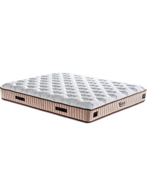 Niron Yatak Line Visco Yatak 100x200 cm Tek Kişilik 28 cm Visco Süngerli Yaylı Lüks Yatak Orta Sert Krem Kumaş