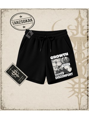 Tarzsokak Gotik & Grunge Streetwear Growth Demands Dıscomfort Unisex Şort