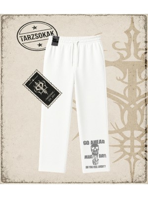 Tarzsokak Gotik & Grunge Streetwear Gotik Harajuku Go Ahead Make My Day Y2K Unisex Baggy Eşofman Altı