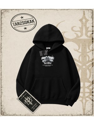 Tarzsokak Gotik & Grunge Streetwear Hard Bıte Kapşonlu Sweatshirt