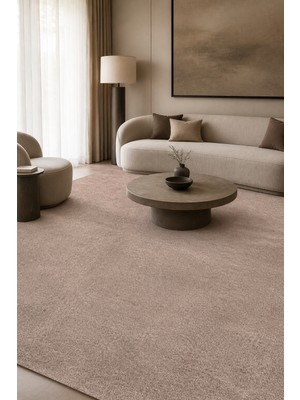 Cinka Home Karan Peluş Halı Vizon Rengi Yumuşak Kaymaz Tabanlı Yıkanabilir Modern Salon Mutfak Antre Halısı