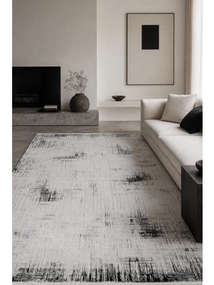 Cinka Home Akis Beyaz Gri Modern Özel Ölçü Salon Oturma Odası Koridor Robot Süpürge Uyumlu Kolay Temizlenebilir
