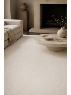 Cinka Home Karan Peluş Halı Krem Yumuşak Kaymaz Tabanlı Yıkanabilir Modern Salon Mutfak Antre Oturma Odası Halı