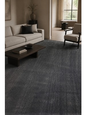 Cinka Home Karan Peluş Halı Antrasit Yumuşak Kaymaz Taban Yıkanabilir Modern Salon Mutfak Antre Oturma Odası Ha