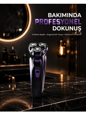 Laraheiser Profesyonel Şarjlı Tıraş Makinesi Ayarlanabilir Başlıklı Kablosuz