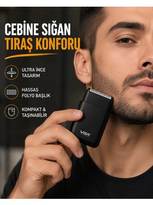 Laraheiser Kompakt Şarjlı Tıraş Makinesi Çift Yönlü Bıçaklı 45 Dakika Kullanım Süreli