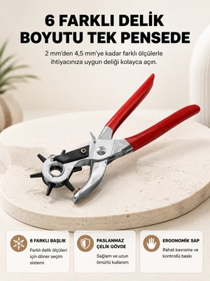 Grandor Delme Pensesi 6 Başlıklı Çok Amaçlı Paslanmaz Çelik Ergonomik