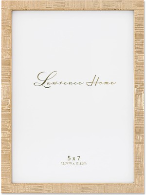 Kazan Hobi Lawrence Frames Metal Keten Desenli, 12,7 x 17,8 Cm, Altın Rengi Resim Çerçevesi, Altın, 5x7