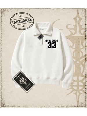 Tarzsokak Gotik & Grunge Streetwear Kadın Oywouos Baskılı Yarım Fermuarlı Sweatshirt