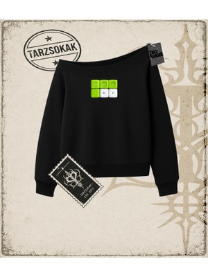 Tarzsokak Gotik & Grunge Streetwear Keycap 2 Kayık Yaka Sweatshirt