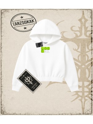 Tarzsokak Gotik & Grunge Streetwear Keycap 2 Crop Kapşonlu Sweatshirt